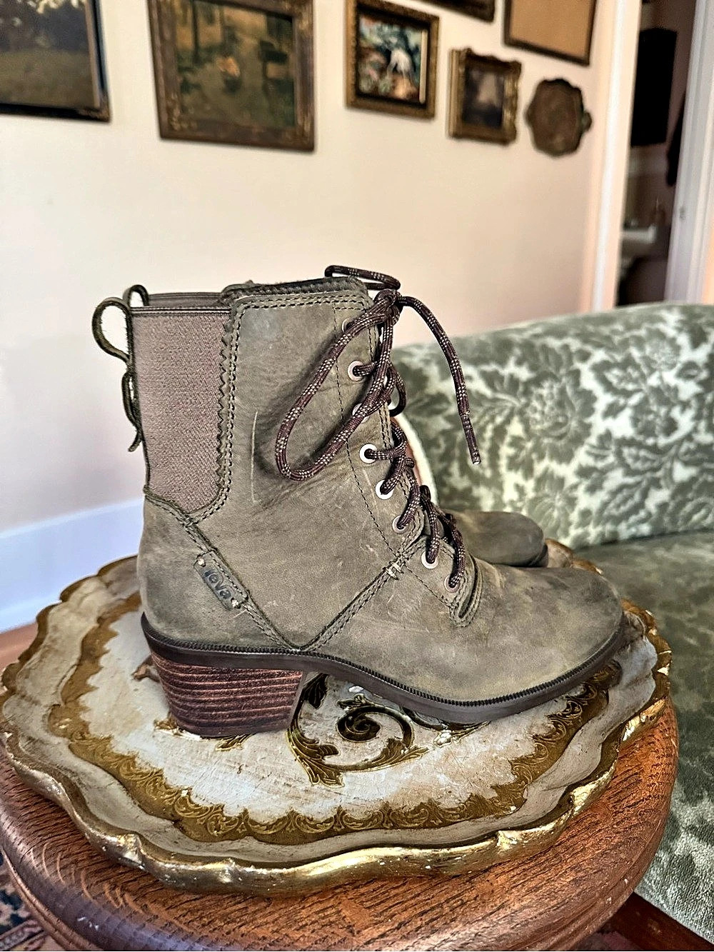Teva Rowena Lace Ankle Lace-Up Boots Green US 6
